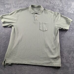 90's cabelas polo shirt Size XXL Green Pocket